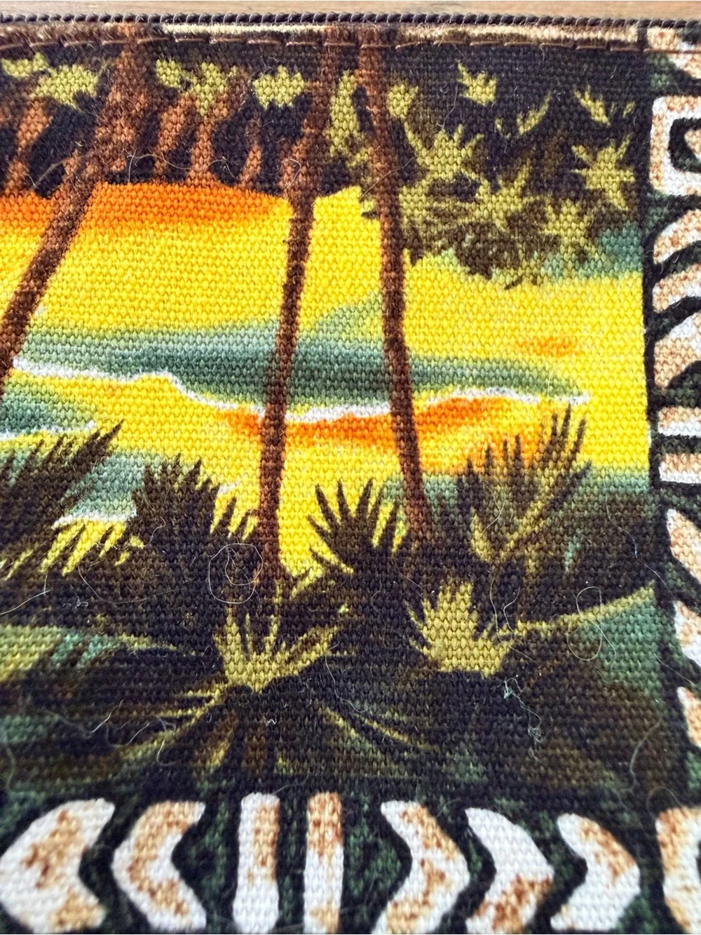 Island Aloha Wear Hawaiian Print Coin Pouch Card Wallet Teal & Brown Palm Trees